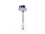 Platinum Heart Cut Amethyst Scalloped Halo Engagement Ring with Round Shared Prong Band_32