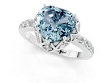 Platinum Heart Cut Aquamarine Scalloped Halo Engagement Ring with Round Shared Prong Band_31