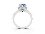 Platinum Heart Cut Aquamarine Scalloped Halo Engagement Ring with Round Shared Prong Band_33