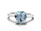 Platinum Heart Cut Aquamarine Solitaire Engagement Ring with Classic Band and Four-Prong Setting_12