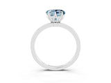 Platinum Heart Cut Aquamarine Solitaire Ring with Thin Band and Prong Setting_45