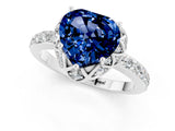 Platinum Heart Cut Blue Sapphire Scalloped Halo Engagement Ring with Round Shared Prong Band_37