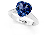 Platinum Heart Cut Blue Sapphire Solitaire Engagement Ring with Cathedral Setting and Four-Prong Mount_13