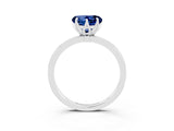 Platinum Heart Cut Blue Sapphire Solitaire Ring with Thin Band and Prong Setting_57