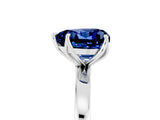 Platinum Heart Cut Blue Sapphire Solitaire Ring with Thin Band and Prong Setting_59
