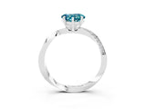 Platinum Heart Cut Blue Topaz Engagement Ring with Side Stone Accents and Four-Prong Setting_15