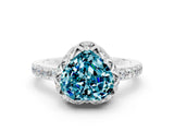 Platinum Heart Cut Blue Topaz Scalloped Halo Engagement Ring with Round Shared Prong Band_60