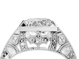 Platinum Heart Cut Brilliant Milgrain Filigree Diamond Ring with Square Prong Setting_17