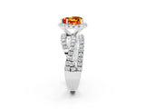 Platinum Heart Cut Citrine Halo Ring with Round Split Shank and Prong Setting_68