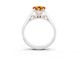 Platinum Heart Cut Citrine Solitaire Engagement Ring with Cathedral Setting and Four-Prong Mount_3