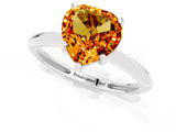 Platinum Heart Cut Citrine Solitaire Engagement Ring with Classic Band and Four-Prong Setting_7