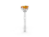 Platinum Heart Cut Citrine Solitaire Engagement Ring with Classic Band and Four-Prong Setting_8