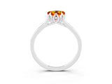 Platinum Heart Cut Citrine Solitaire Ring with Flower Prong Setting and Classic Band_3