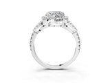 Platinum Heart Cut Cut Diamond Halo Engagement Ring with Open Split Pavé Band_16
