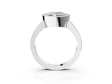 Platinum Heart Cut-Cut Diamond Halo Engagement Ring with Pave Band and Prong Setting_16