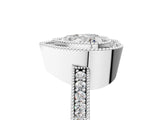 Platinum Heart Cut-Cut Diamond Halo Engagement Ring with Pave Band and Prong Setting_18