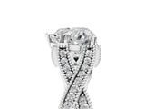 Platinum Heart Cut Cut Diamond Twisted Band with Milgrain Pave Setting and Four-Prong Setting_11