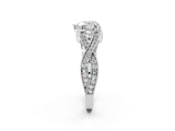 Platinum Heart Cut Cut Diamond Twisted Band with Milgrain Pave Setting and Four-Prong Setting_8