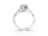 Platinum Heart Cut Cut Diamond Twisted Band with Milgrain Pave Setting and Four-Prong Setting_9