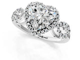 Platinum Heart Cut Cut Halo Diamond Infinity Band with Four-Prong Setting_14