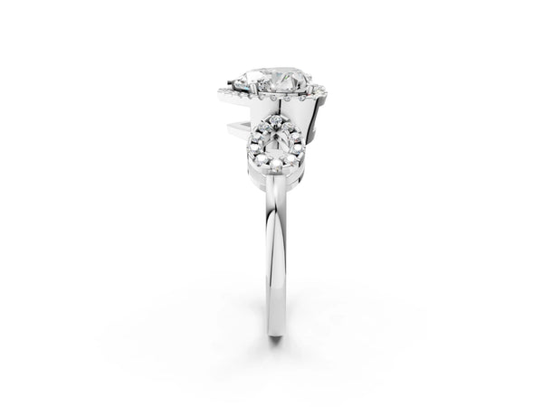 Platinum Heart-Shaped Pave Infinity Halo Engagement Ring Setting