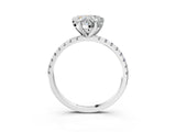Platinum Heart Cut Diamond Brilliant Solitaire Ring with Pavé Band and Four-Prong Setting_15