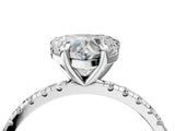 Platinum Heart Cut Diamond Brilliant Solitaire Ring with Pavé Band and Four-Prong Setting_16