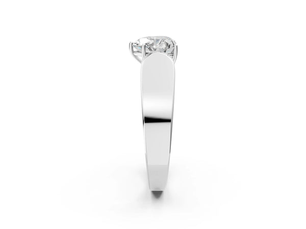 Platinum Heart-Shaped Channel Set Engagement Ring Setting with Accented Shoulders on Wide Band