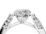 Platinum Heart Cut Diamond Channel Set Solitaire Ring with Four-Prong Setting_26