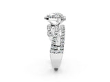 Platinum Heart Cut Diamond Halo Ring with Round Split Shank and Prong Setting_2