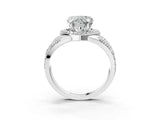 Platinum Heart Cut Diamond Halo Ring with Split Shank and Bezel Accents and Four-Prong Setting_16