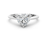 Platinum Heart Cut Diamond Solitaire Engagement Ring with Classic Band and Four-Prong Setting_14