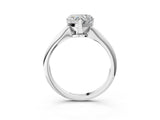 Platinum Heart Cut Diamond Solitaire Engagement Ring with Classic Band and Four-Prong Setting_17