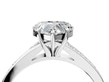Platinum Heart Cut Diamond Solitaire Ring with Pavé Band and Prong Setting_32