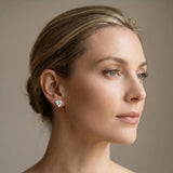 Silver 0.51 Carat E-F VVS-VS Heart Diamond Stud Earrings