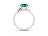 Platinum Heart Cut Emerald Solitaire Engagement Ring with Classic Band and Four-Prong Setting_15