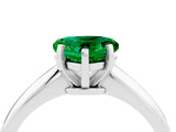 Platinum Heart Cut Emerald Solitaire Engagement Ring with Classic Band and Four-Prong Setting_40