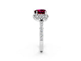 Platinum Heart Cut Garnet Scalloped Halo Engagement Ring with Round Shared Prong Band_62