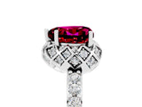 Platinum Heart Cut Garnet Scalloped Halo Engagement Ring with Round Shared Prong Band_65