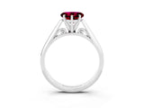 Platinum Heart Cut Garnet Solitaire Engagement Ring with Cathedral Setting and Four-Prong Mount_21