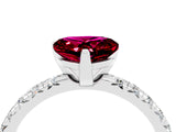 Platinum Heart Cut Garnet Solitaire Pavé Engagement Ring with Round Band and Prong Setting_100