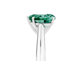 Platinum Heart Cut Green Sapphire Solitaire Engagement Ring with Cathedral Setting and Four-Prong Mount_17