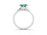Platinum Heart Cut Green Sapphire Solitaire Engagement Ring with Classic Band and Four-Prong Setting_15