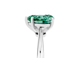 Platinum Heart Cut Green Sapphire Solitaire Engagement Ring with Classic Band and Four-Prong Setting_17