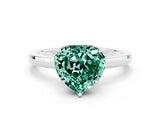 Platinum Heart Cut Green Sapphire Solitaire Ring with Thin Band and Prong Setting_54