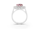 Platinum Heart Cut Halo Cluster Diamond Ring with Pave Band and Four-Prong Setting_21