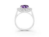 Platinum Heart Cut Halo Cluster Diamond Ring with Pave Band and Four-Prong Setting_21