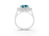 Platinum Heart Cut Halo Cluster Diamond Ring with Pave Band and Four-Prong Setting_21