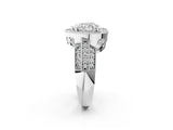 Platinum Heart Cut Halo Diamond Engagement Ring with Pave Split Shank and Four-Prong Setting_21