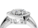 Platinum Heart Cut Halo Diamond Engagement Ring with Pave Split Shank and Four-Prong Setting_23